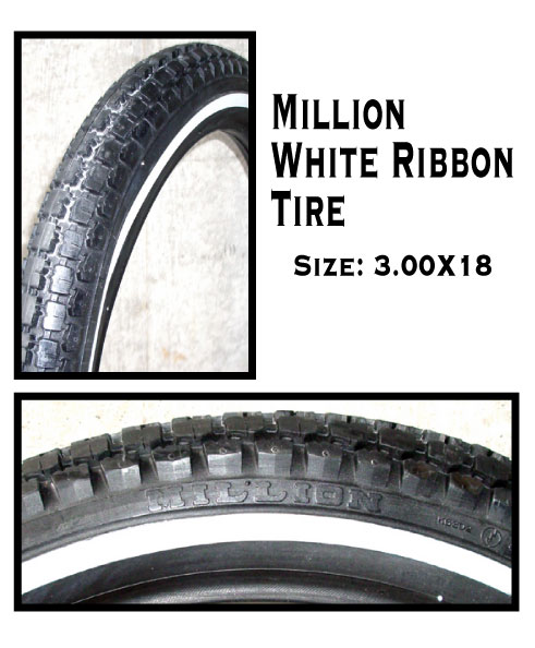 Million White Ribbon Tire 18-inch